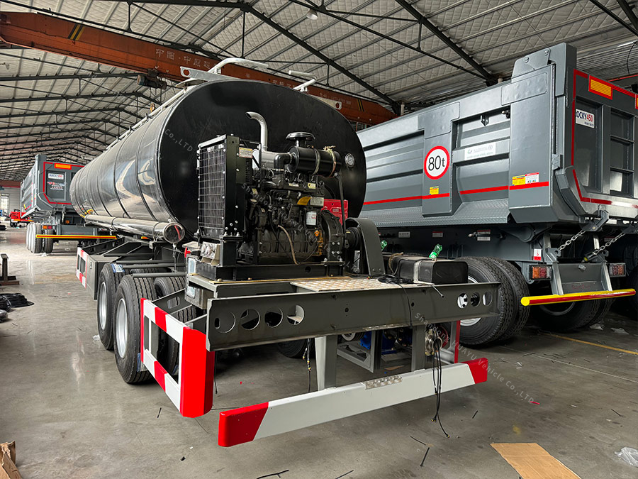 2 ejes 20000L asfalto tráiler
